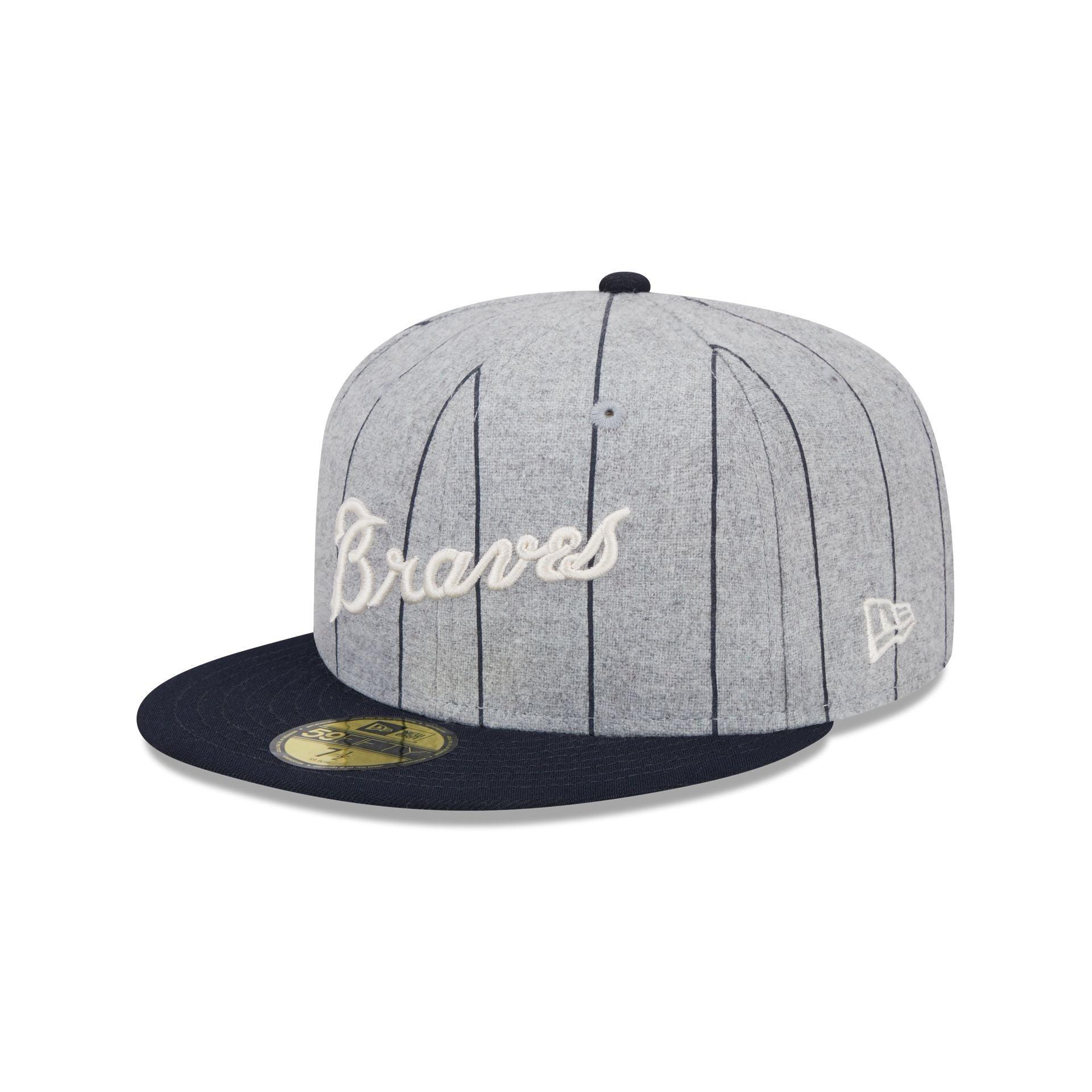 Atlanta Braves Heather Pinstripe 59FIFTY Fitted Hat Male Product Image