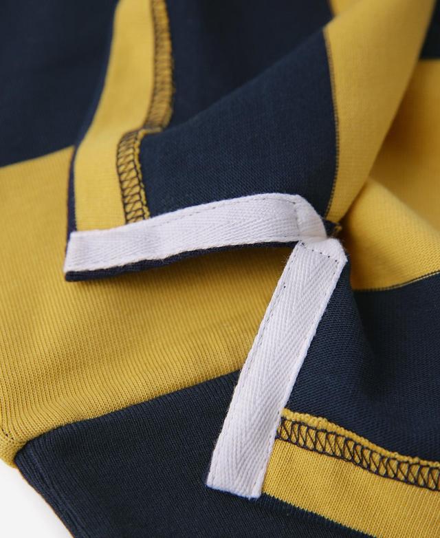 Classic Fit Striped Jersey Rugby Shirt - Yellow/Navy Product Image