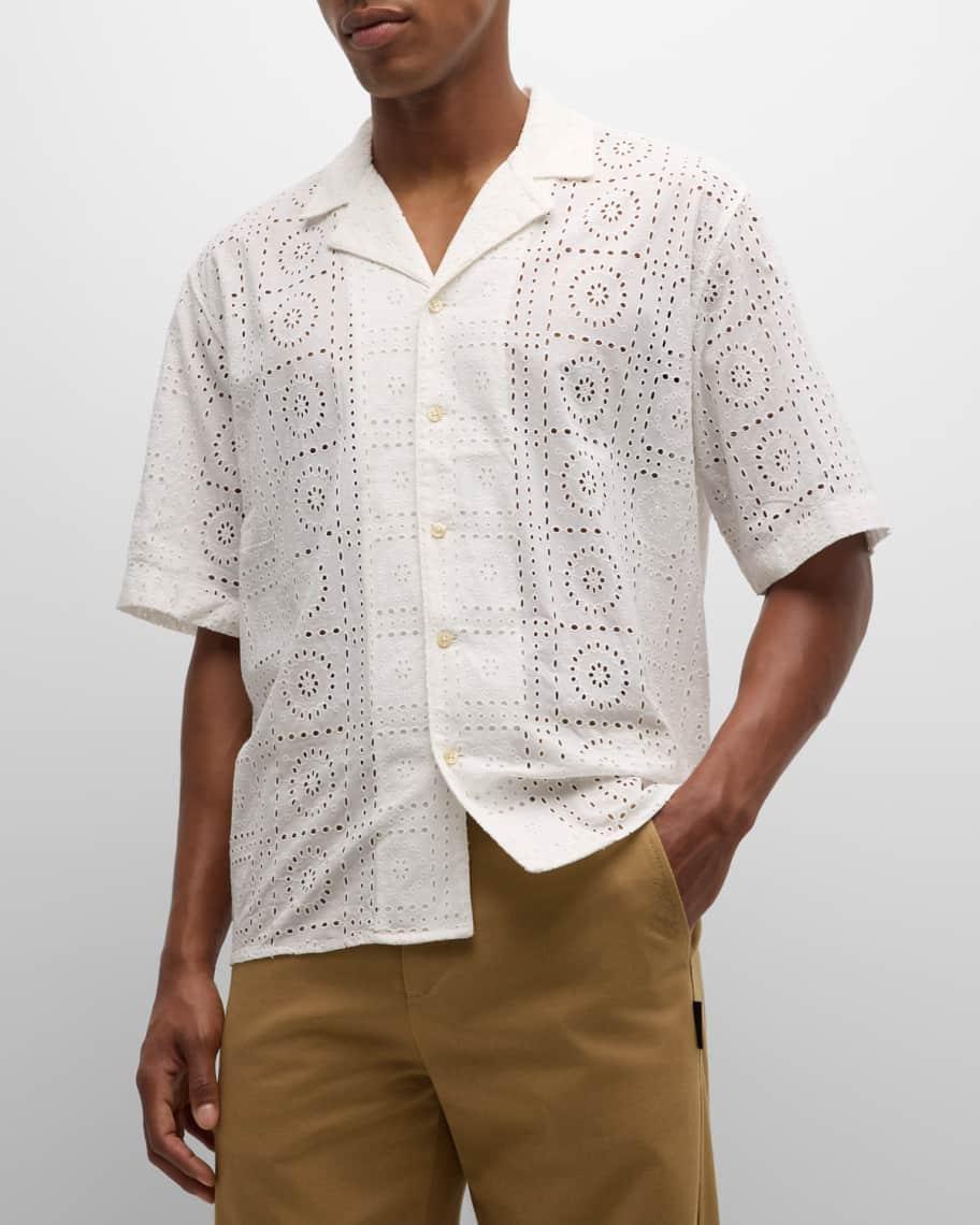 Mens Broiderie Anglaise Camp Shirt Product Image