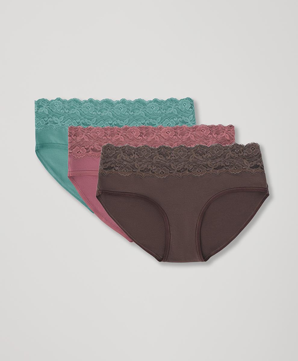 Womens Lace Waist Brief 3-Pack S Product Image