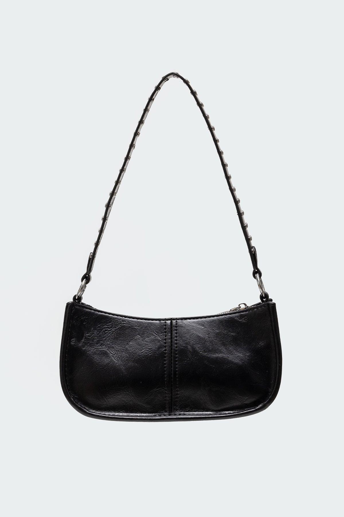 Studded Strap Faux Leather Bag Product Image