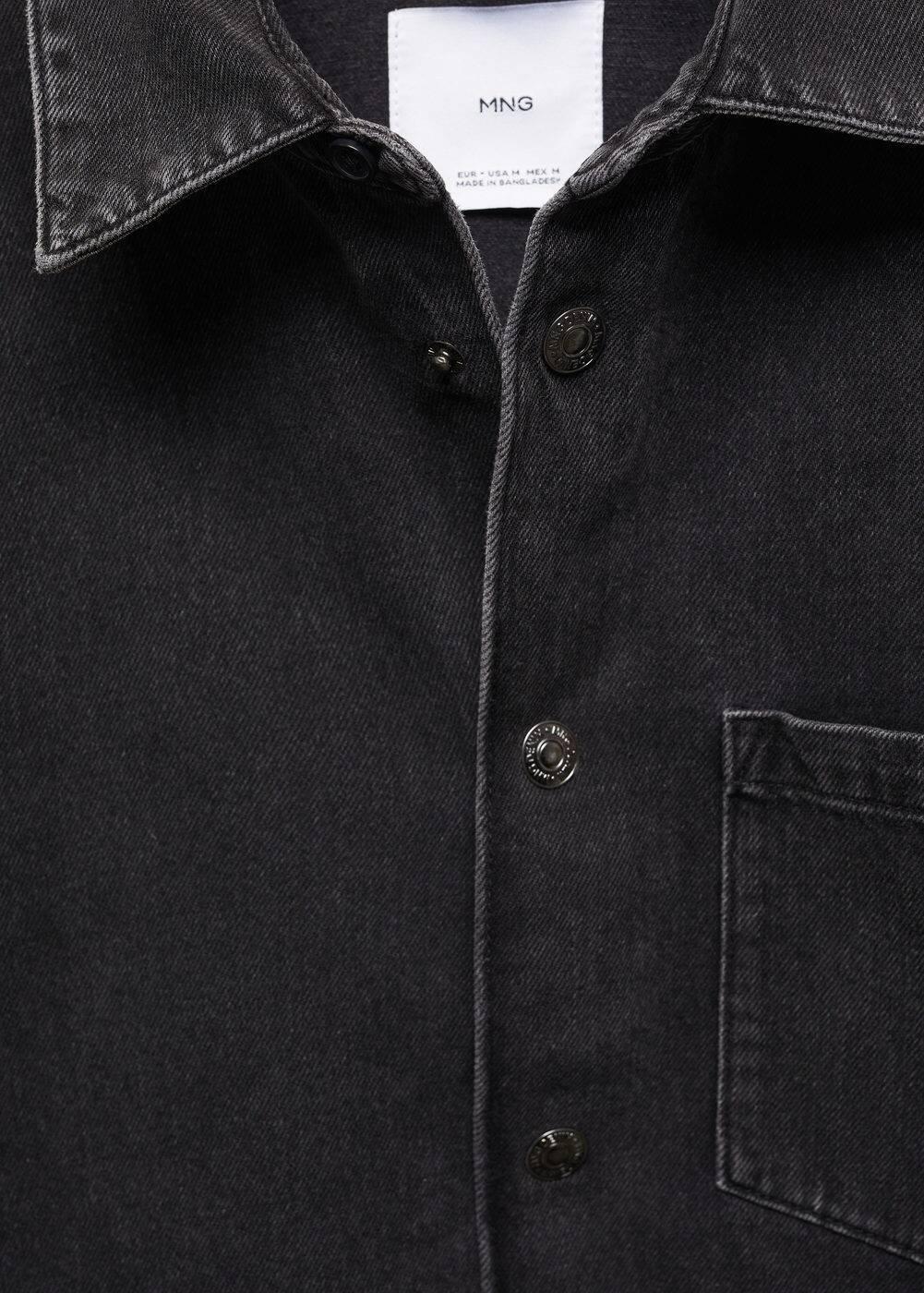 MANGO MAN - Pocket denim overshirt black denimMen Product Image