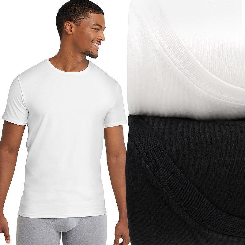 Mens Hanes Originals Ultimate Stretch-Cotton Moisture-Wicking 2-Pack Tees Product Image