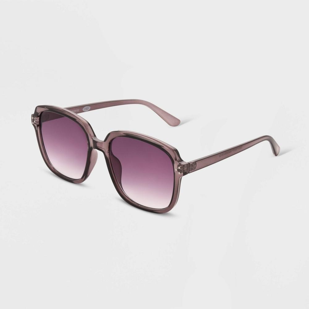 Womens Shiny Plastic Square Sunglasses- Universal Thread Purple Product Image