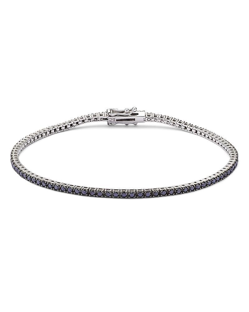 Bloomingdales Fine Collection Mens Black Diamond Tennis Bracelet in 14K White Gold, 2.60 ct. t. w. Product Image