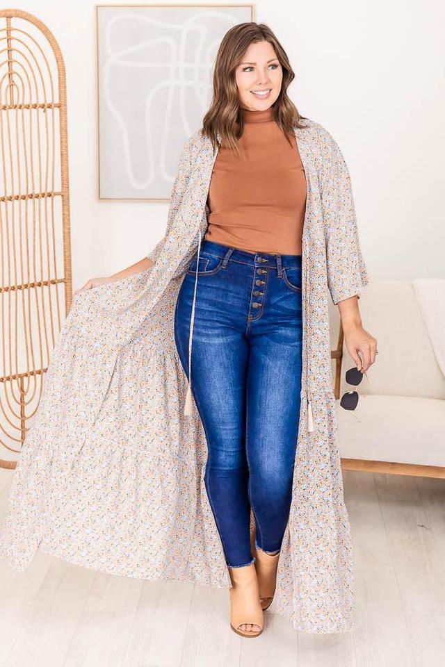 On Your Own Multicolored Floral Kimono Product Image