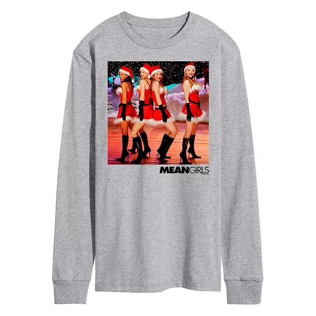 Mens Mean Girls Santa Long Sleeve Graphic Tee Grey Gray Product Image