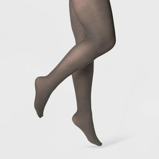 Womens 50D Opaque Tights - A New Day Charcoal Heather M/L Product Image