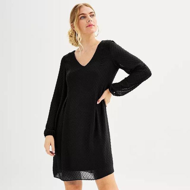 Womens Nine West Long Sleeve Shift Mini Dress Product Image