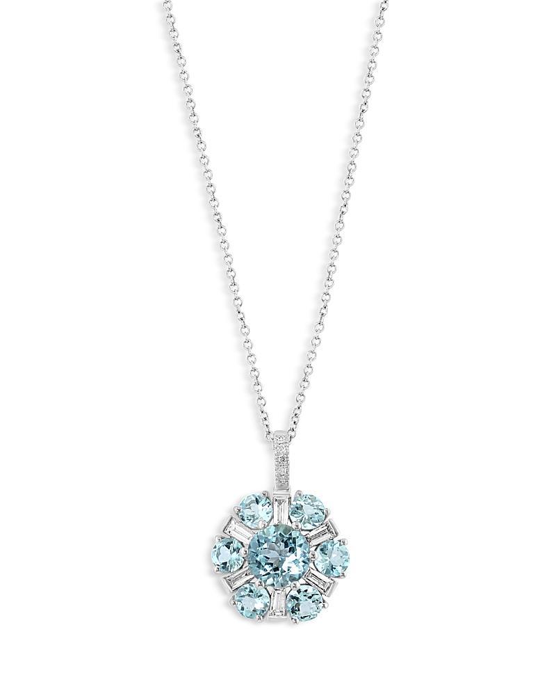 Bloomingdales Aquamarine & Diamond Pendant Necklace in 14K White Gold, 16-18 - 100% Exclusive Product Image