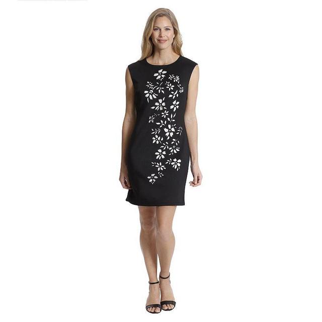 Womens London Times Floral Laser Cut Mini Sheath Dress Product Image