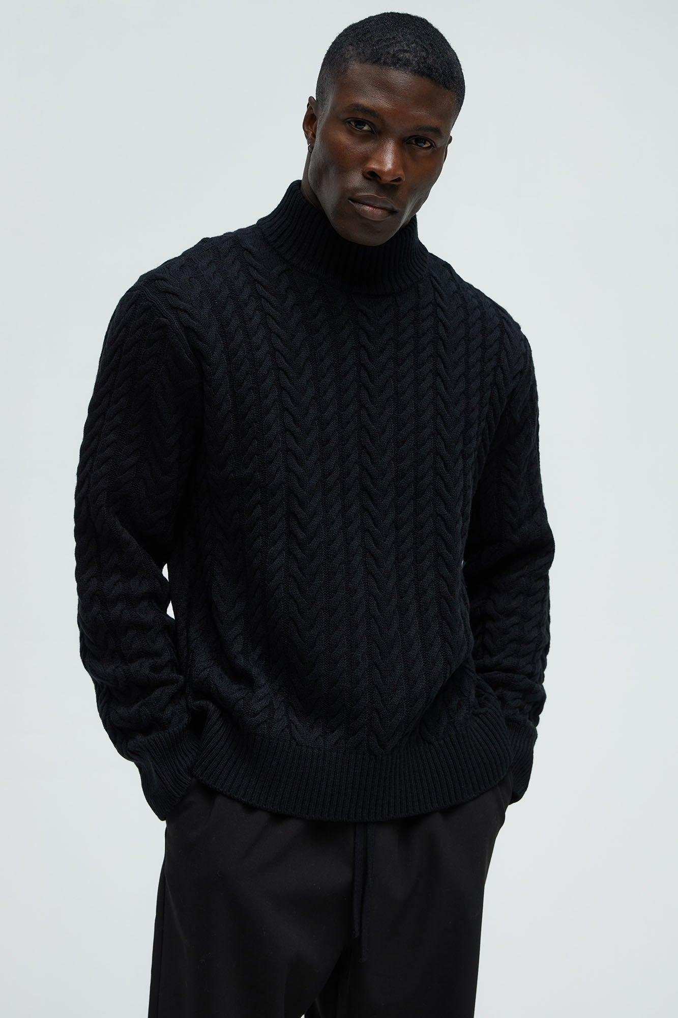 Homie Down Mockneck Sweater - Black Product Image