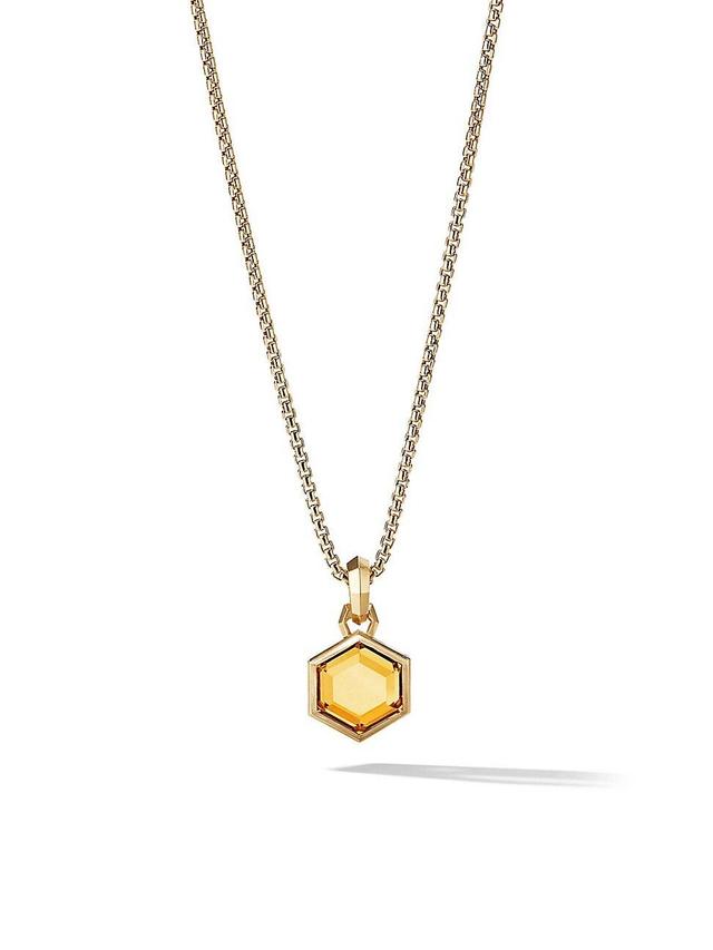 Womens Hexagon Cut Amulet in 18K Yellow Gold with Citrine, 14.5MM Product Image