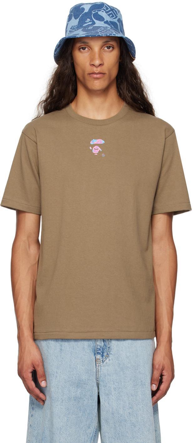 Brown Liquid Camo Small Ape Face T-Shirt Product Image