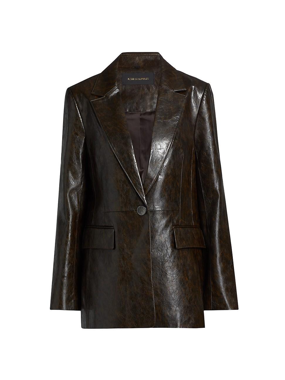 Womens Savvy Faux Leather Jacket product image