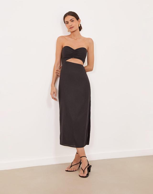 Sonny Detail Midi Dress - Black Product Image