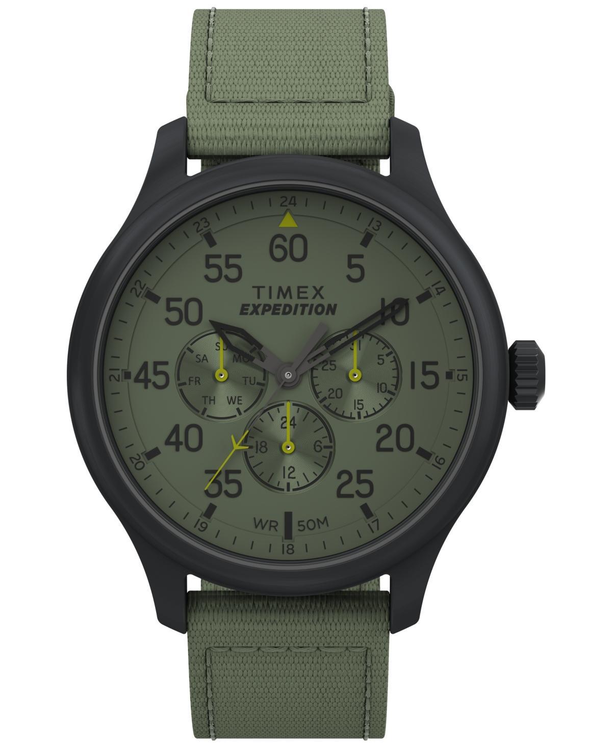 Timex Mens Expedition Field Quartz Analog Green material Strap 43mm Round Watch Product Image