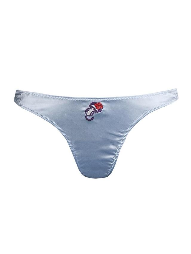 Womens Zodiac Embroidery Thong Product Image