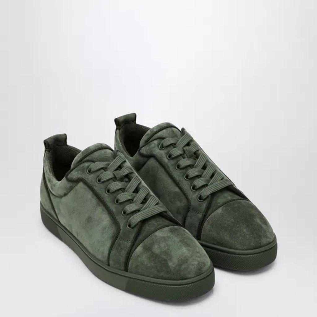 CHRISTIAN LOUBOUTIN Fun Louis Junior Suede Sneakers In Gray Product Image