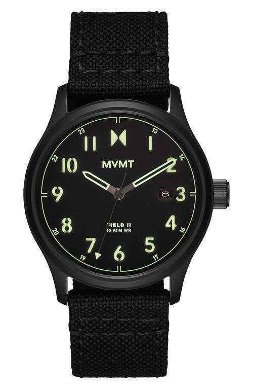 MVMT Mens Field Analog Black Nylon Strap Watch Product Image