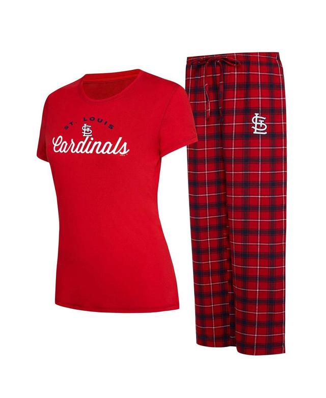 Womens Concepts Sport /Navy St. Louis Cardinals Arctic T-Shirt & Flannel Pants Sleep Set Product Image