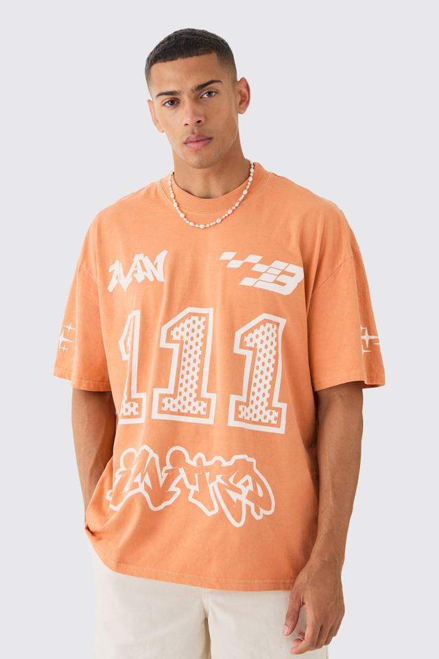 Oversized Boxy Limited Moto Graphic T-shirt | boohooMAN USA Product Image