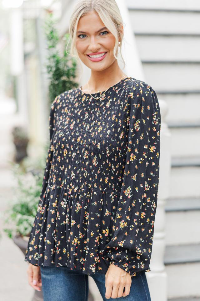 Getting Close Black Ditsy Floral Blouse Female Product Image