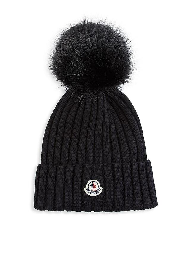 Womens Pom-Pom Knit Beanie Product Image