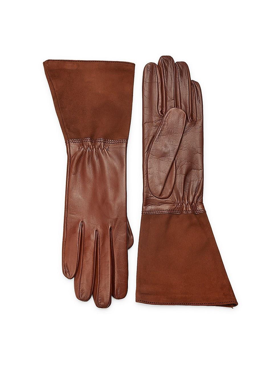 Womens Gauntlet Suede Gloves Product Image