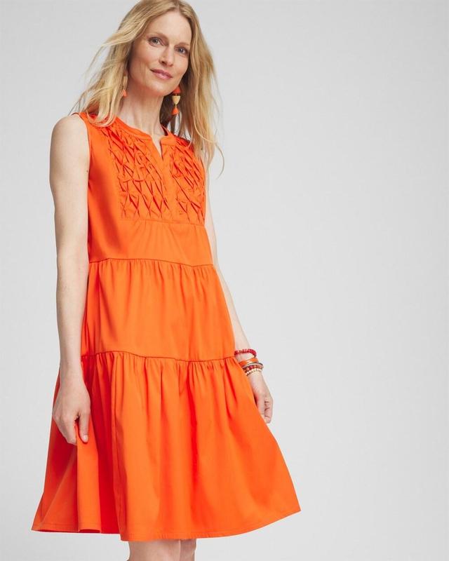 Women's Poplin Smocked Midi Dress Product Image