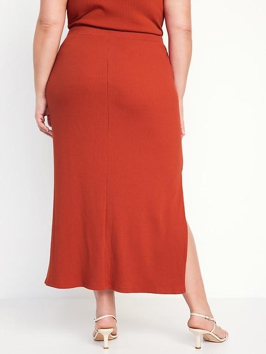 High-Waisted Rib-Knit Maxi Skirt Product Image