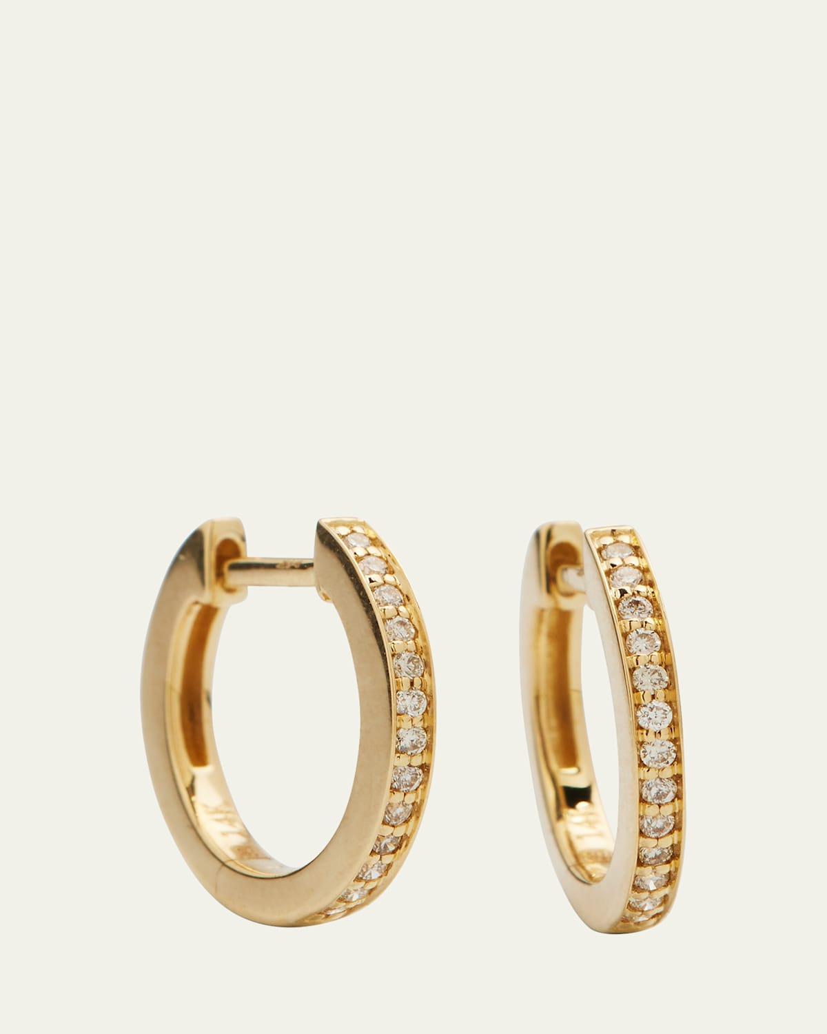 Sydney Evan 14k Diamond Small Huggie Hoop Earrings  - GOLD Product Image