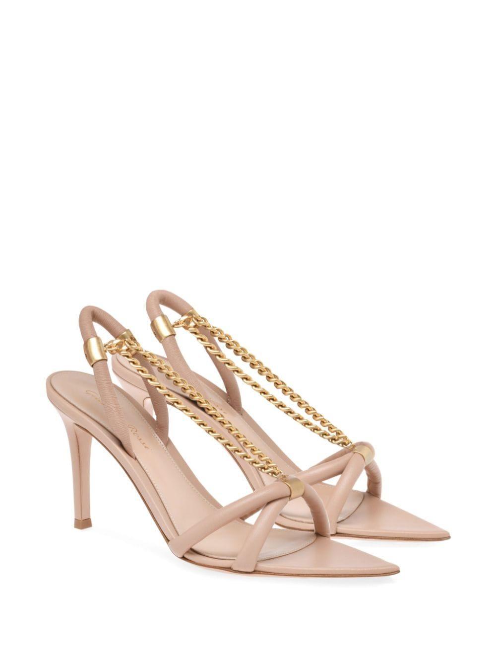 Minerva Sandals In Pink Leather Product Image