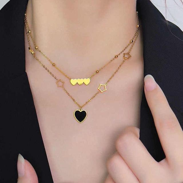 Heart Pendant Layered Necklace Product Image