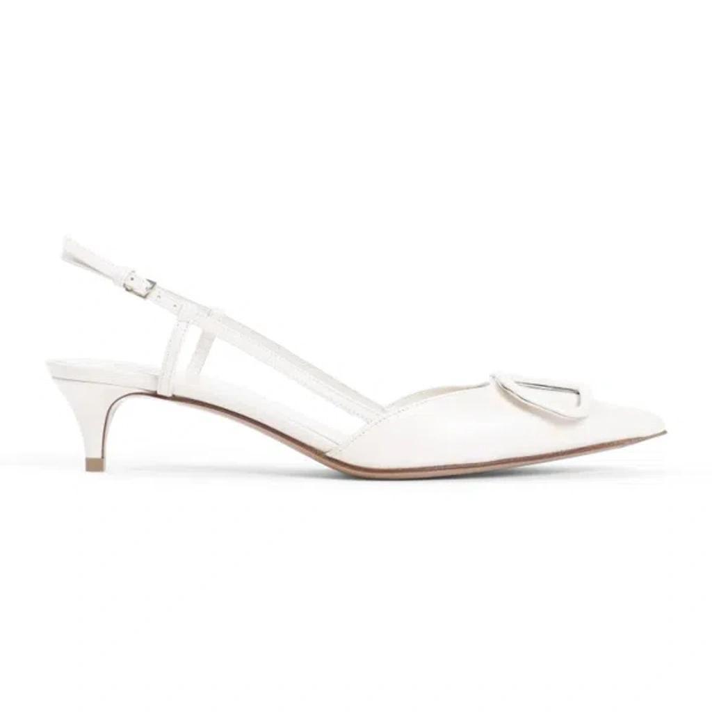 Light Ivory White Leather Slingback product image