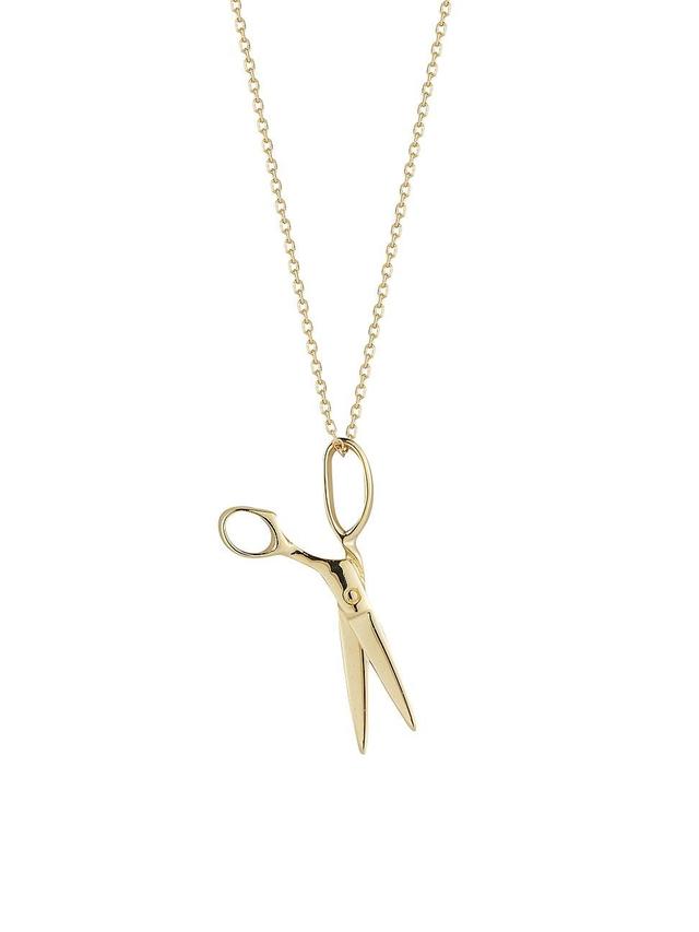 Mens All That Works 14K Yellow Gold Scissor Pendant Necklace Product Image