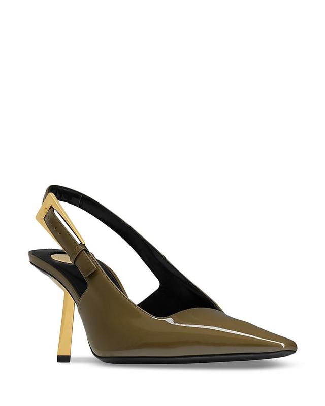 Saint Laurent Womens Lee Slingback Pumps in Patent Leather Product Image