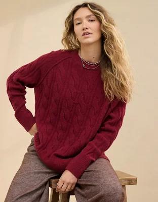 Aerie unREAL Cable Crew Sweater Product Image