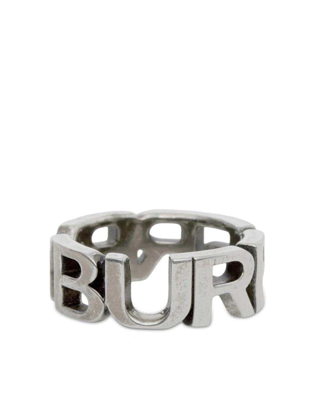 Palladium-plated Logo Ring In Vintage Steel Product Image