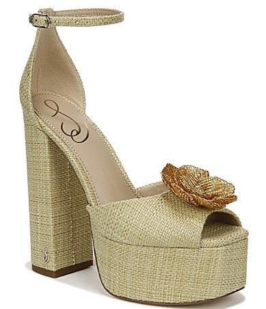 Sam Edelman Kori Flora Platform in Tan. Size 10, 7.5, 8, 8.5, 9.5. Product Image