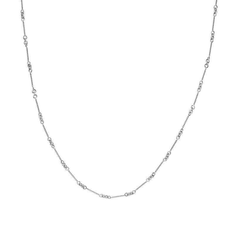 14k Gold Twisted Bar Cable Chain Necklace, Womens 14k Whgold Product Image