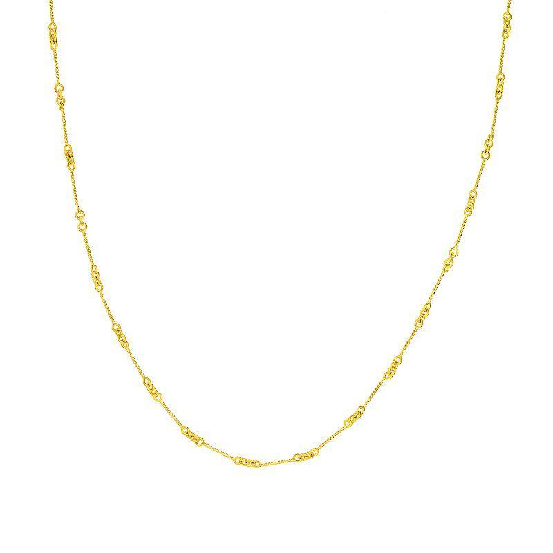 14k Gold Twisted Bar Cable Chain Necklace, Womens Product Image