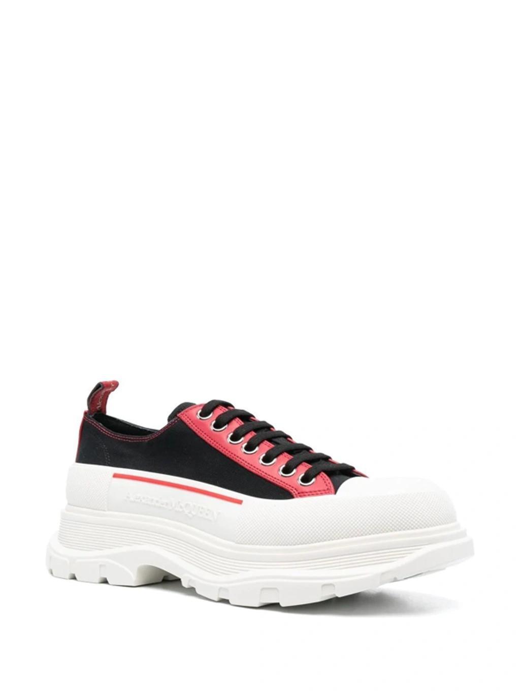 Black & Red Tread Slick Sneakers In 1549 Blk/w.r./of.w/w Product Image