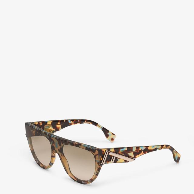 Fendi FirstHavana acetate shield sunglasses Product Image