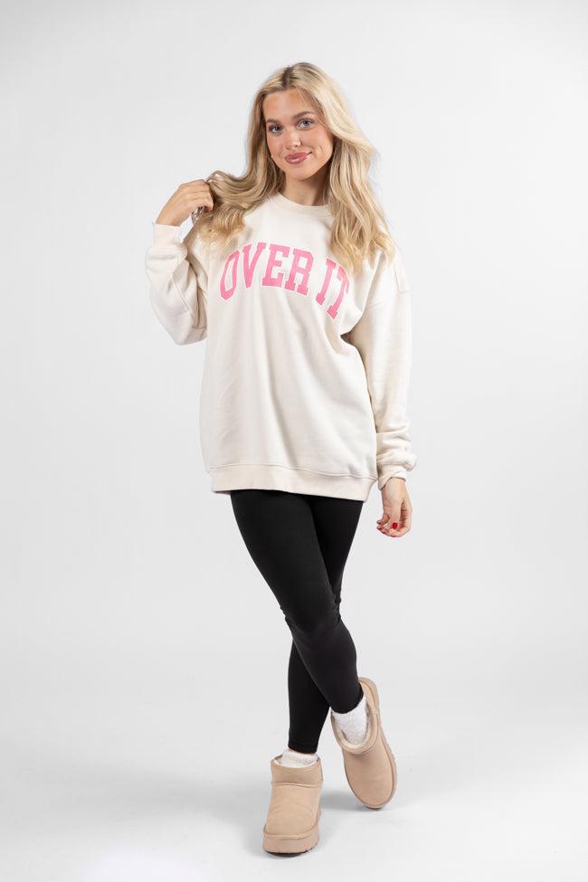 Over It Cream Oversized Graphic Sweatshirt Product Image