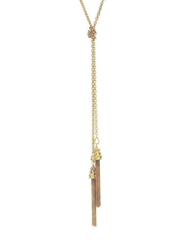 Womens Double Tassel Lariat Necklace Product Image