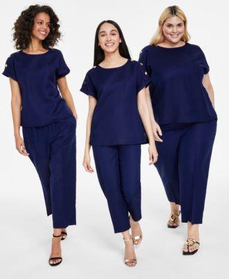 Mountain Linen-Blend Top and Pants Matching Set, P/XXS-3X Product Image