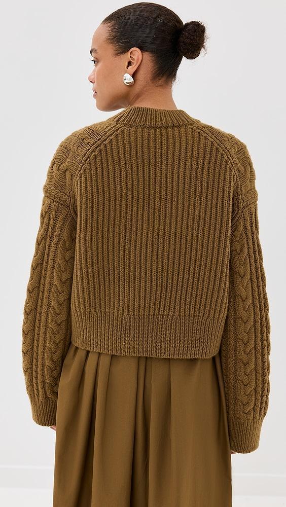 Cecilie Bahnsen Vibeke Jumper Fisherman Knit Light Brown Sweater | Shopbop Product Image