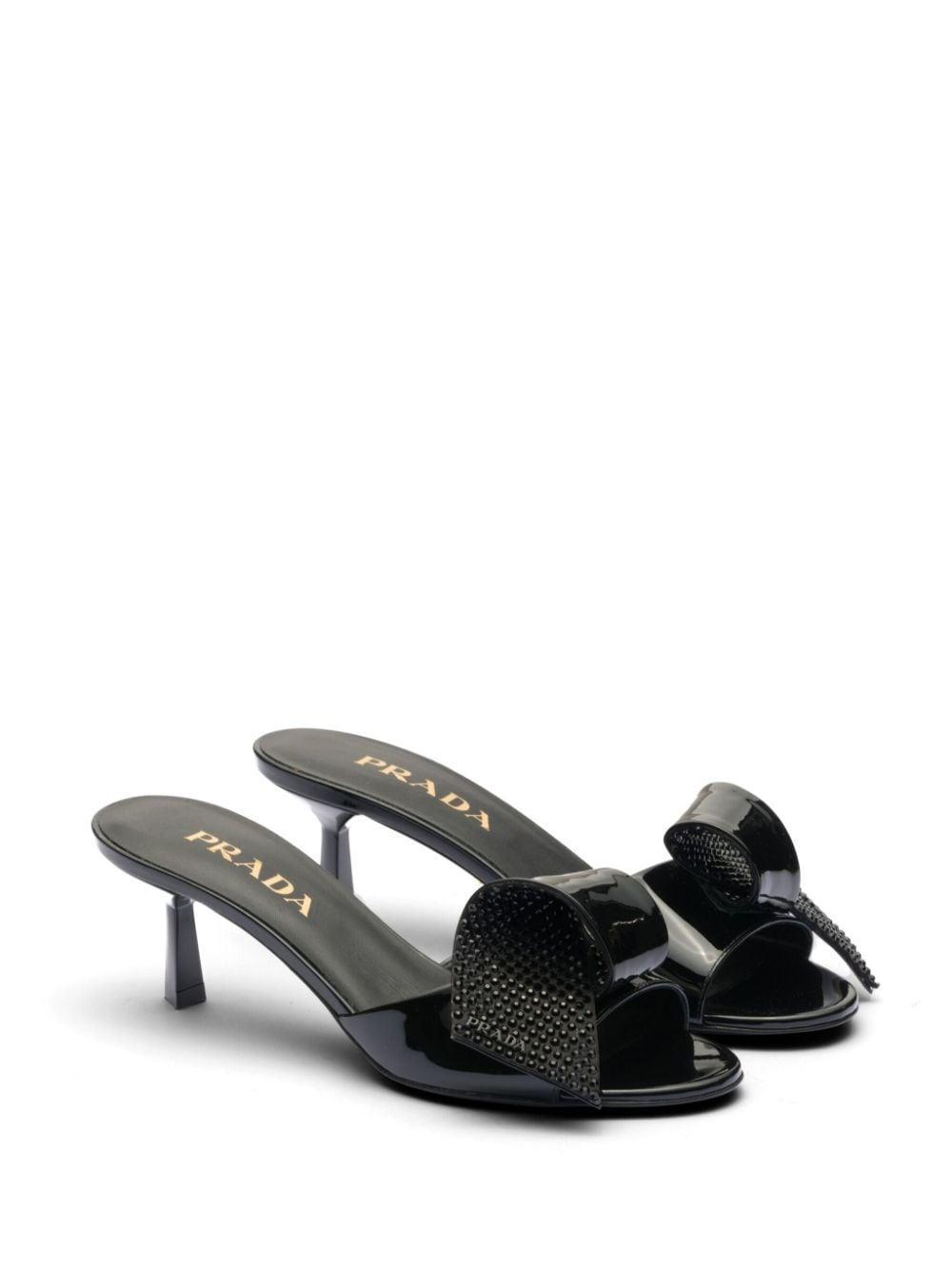 Patent Leather Sandals In Black Product Image