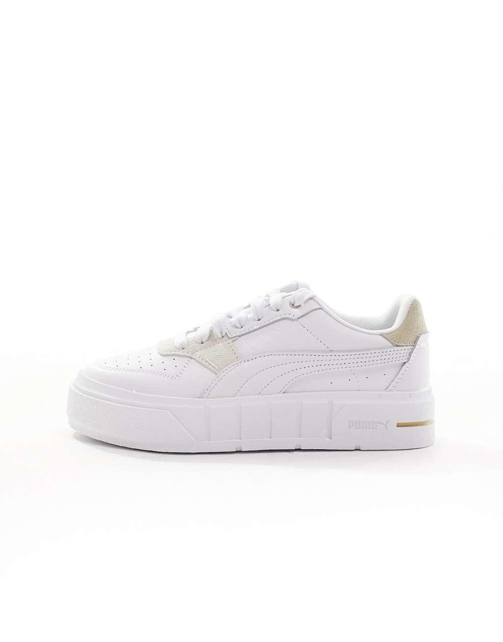 PUMA Cali Court Match sneakers in white and beige Product Image